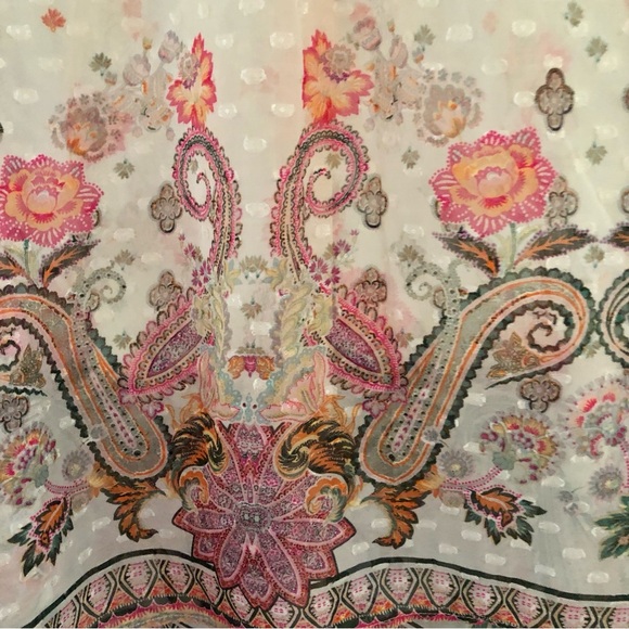 NWT! Fig & Flowers Anthropologie Boho Pheasant Top 2X - Picture 4 of 8